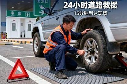 24小时道路救援&middot;快速换胎服务
